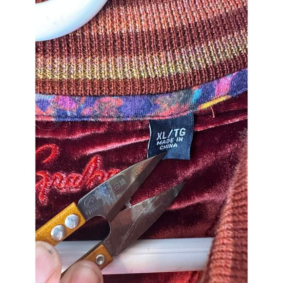 Robert‎ Graham Wool Sweater Mens XL Rust Orange Ribbed Trim Quarter Zip pullover - Picture 6 of 7